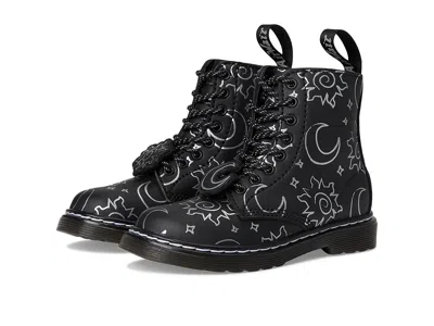 Dr. Martens Kid's Collection 1460 J Kid's Shoes Black/silver : 3 Uk (us 4 Big Kid) M, Suede/leather In Multi
