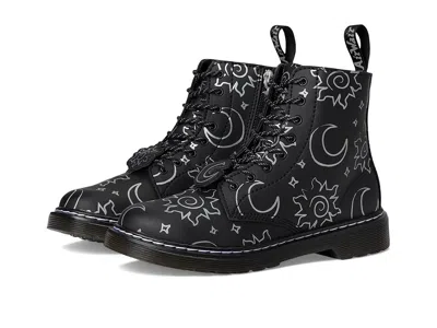 Dr. Martens Kid's Collection 1460 Pascal Y Girls Shoes Black/silver 1 : 4 Uk (us 5 Big Kid) M, Leather In Multi