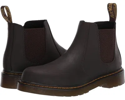 Dr. Martens Kids  2976 Boots Brown Leather Round Toe Ankle Chelsea Zogg180