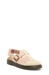 Dr. Martens' Toddler Jorgie Leather Mules In Cloud Cream/pink Classic Nappa