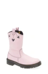 Dr. Martens' Dr. Martens Kids' Junior Heart Pull-on Boot In Pale Pink And Black Patent