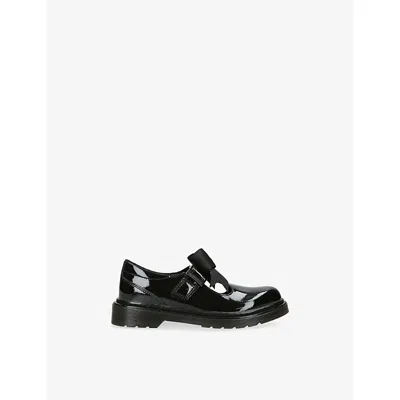 Dr. Martens' Black Kids' Polley Ii Bow Patent Leather Shoes Eur 32 / 13 Uk