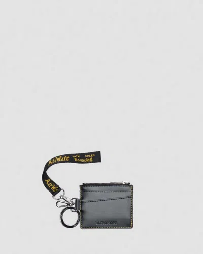 Dr. Martens Kiev Leather Cardholder Keyring In Black