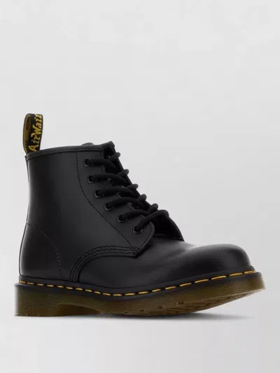 Dr. Martens Lace Up Leather Ankle Boots Pull Tab In Black