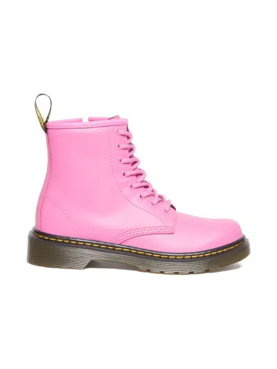 Dr. Martens Kids' Lace-up Zip-fastening Boots In Pink
