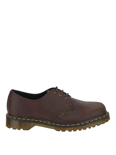 Dr. Martens 1461 Crazy Horse Lace Up Shoes In Brown Leather In Animal Print