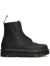 Dr. Martens Zebzag Lace Less Combat Boots In Black Leather In Black
