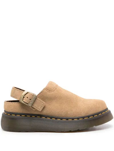 Dr. Martens' Laketen Suede Flatform Mules In Brown