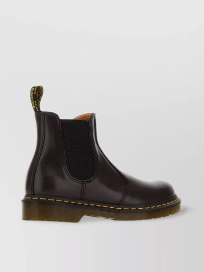 Dr. Martens' Leather Ankle Boots 2976 In Burgundysmooth