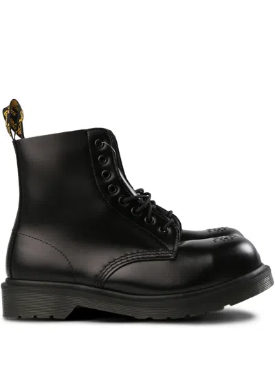 Dr. Martens' Leather Boots In Black