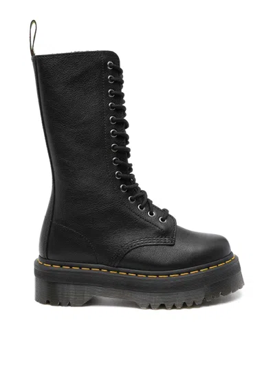 Dr. Martens' Leather Boots In Black