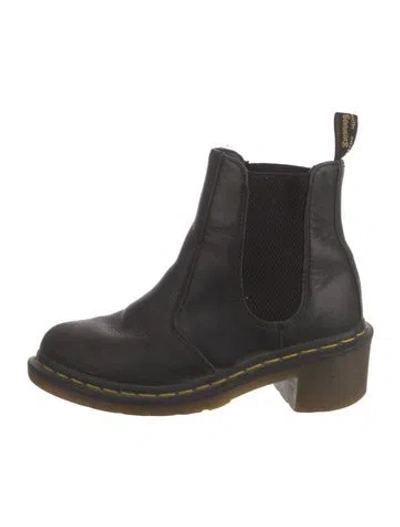 Pre-owned Dr. Martens Leather Chelsea Boots In Black