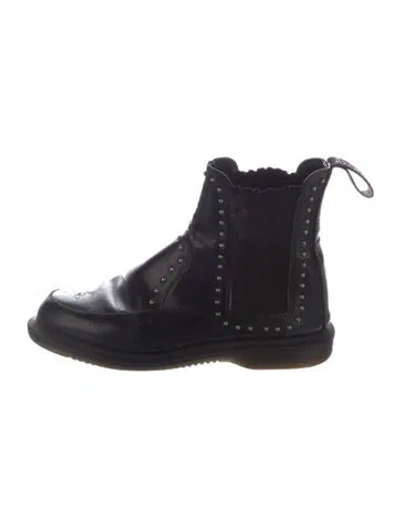 Pre-owned Dr. Martens Leather Chelsea Boots In Black/blue