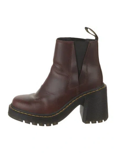 Pre-owned Dr. Martens Leather Chelsea Boots In Brown