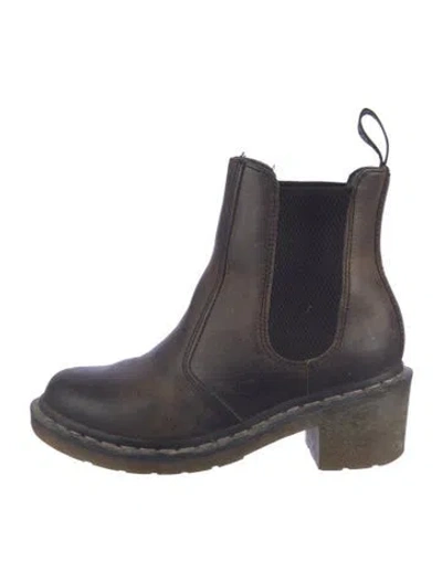 Pre-owned Dr. Martens Leather Chelsea Boots In Brown