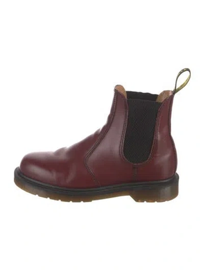 Pre-owned Dr. Martens Leather Chelsea Boots In Burgundy