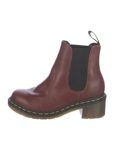 Pre-owned Dr. Martens Leather Chelsea Boots In Burgundy