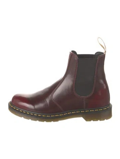 Pre-owned Dr. Martens Leather Chelsea Boots In Burgundy