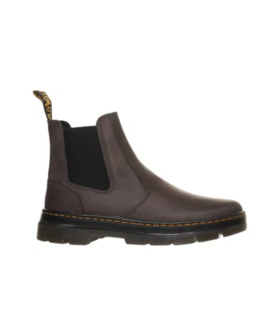 Dr. Martens Leather Chelsea Boots In Gray