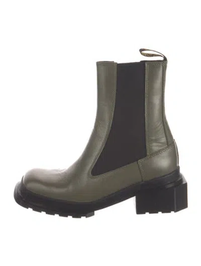 Pre-owned Dr. Martens Leather Chelsea Boots In Green