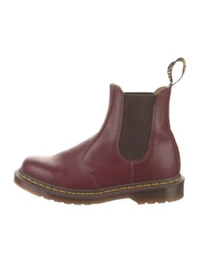 Pre-owned Dr. Martens Leather Chelsea Boots In Red