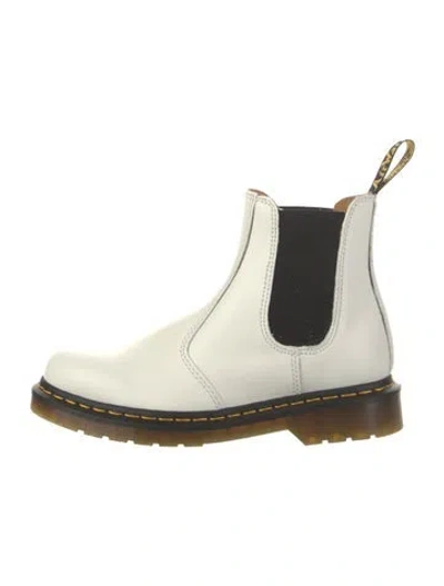 Pre-owned Dr. Martens Leather Chelsea Boots In White