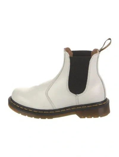 Pre-owned Dr. Martens Leather Chelsea Boots In White