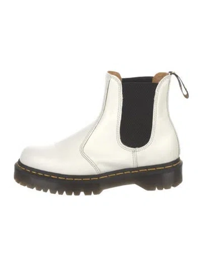 Pre-owned Dr. Martens Leather Chelsea Boots In White