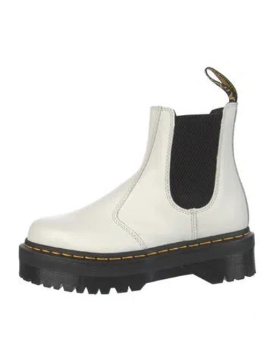 Pre-owned Dr. Martens Leather Chelsea Boots In White