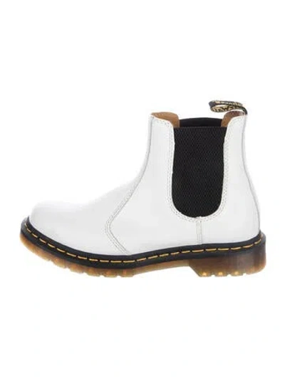 Pre-owned Dr. Martens Leather Chelsea Boots In White