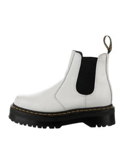 Pre-owned Dr. Martens Leather Chelsea Boots In White
