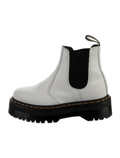 Pre-owned Dr. Martens Leather Chelsea Boots In White