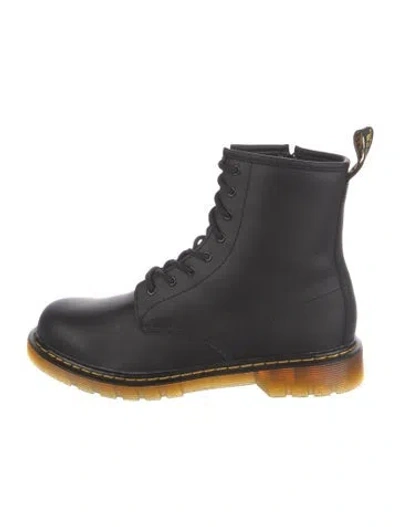 Pre-owned Dr. Martens Leather Colorblock Pattern Combat Boots In Black