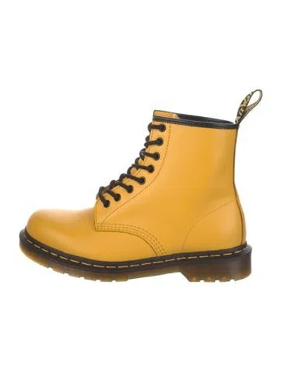 Pre-owned Dr. Martens Leather Colorblock Pattern Combat Boots In Multi