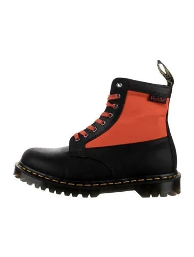 Pre-owned Dr. Martens Leather Colorblock Pattern Combat Boots W/ Tags In Multi