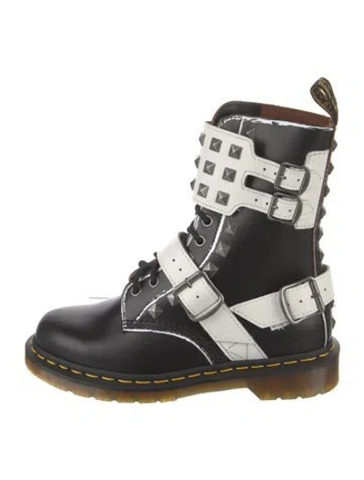 Pre-owned Dr. Martens Leather Colorblock Pattern Lace-up Boots In Multi