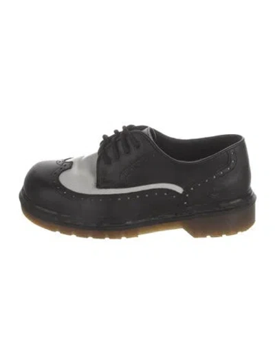 Pre-owned Dr. Martens Leather Colorblock Pattern Sneakers In Black