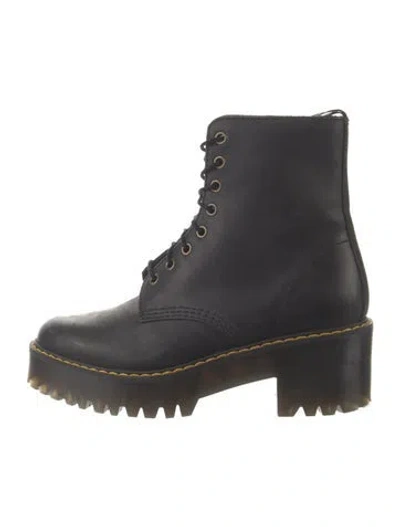 Pre-owned Dr. Martens Leather Combat Boots In Black