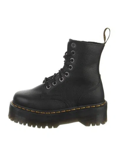 Pre-owned Dr. Martens Leather Combat Boots In Black