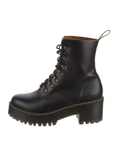 Pre-owned Dr. Martens Leather Combat Boots In Black
