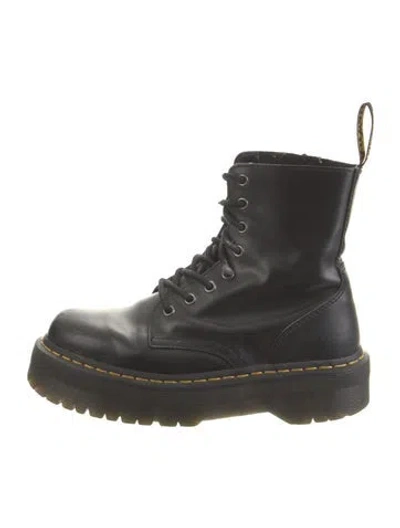 Pre-owned Dr. Martens Leather Combat Boots In Black