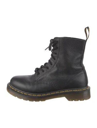 Pre-owned Dr. Martens Leather Combat Boots In Black