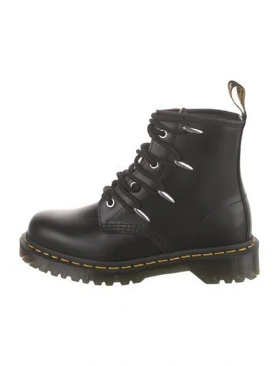 Pre-owned Dr. Martens Leather Combat Boots In Black