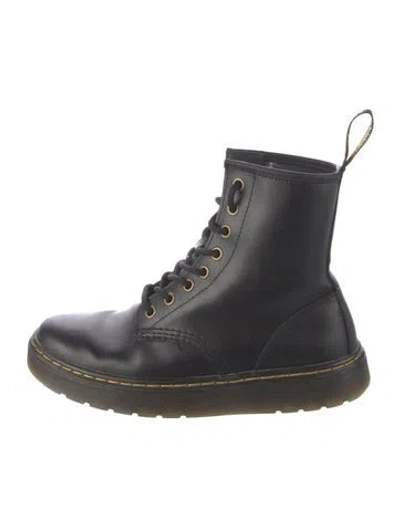 Pre-owned Dr. Martens Leather Combat Boots In Black