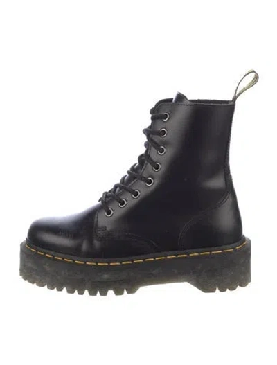 Pre-owned Dr. Martens Leather Combat Boots In Black