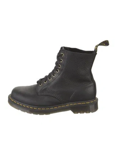 Pre-owned Dr. Martens Leather Combat Boots In Black