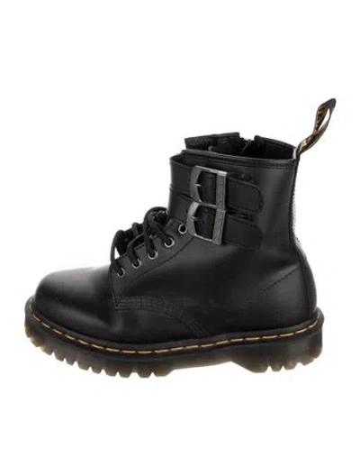 Pre-owned Dr. Martens Leather Combat Boots In Black
