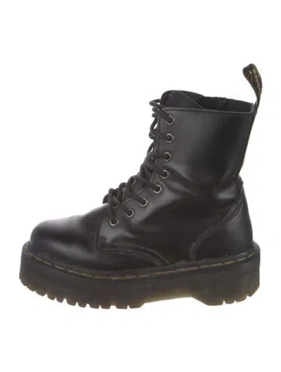 Pre-owned Dr. Martens Leather Combat Boots In Black