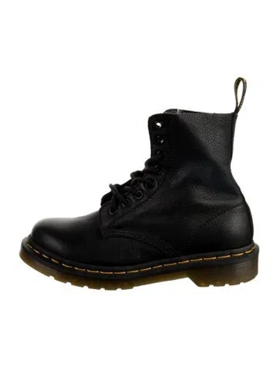Pre-owned Dr. Martens Leather Combat Boots In Black