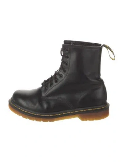 Pre-owned Dr. Martens Leather Combat Boots In Black